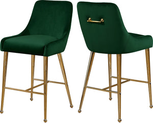 Owen Velvet / Engineered Wood / Foam Contemporary Green Velvet Stool - 23" W x 21" D x 40" H