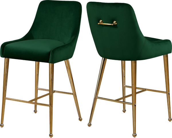 Owen Velvet / Engineered Wood / Foam Contemporary Green Velvet Stool - 23" W x 21" D x 40" H