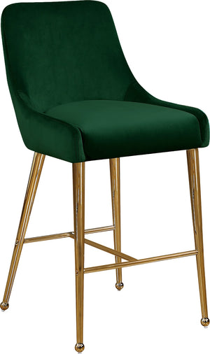 Owen Velvet / Engineered Wood / Foam Contemporary Green Velvet Stool - 23" W x 21" D x 40" H