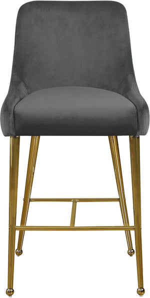 Owen Velvet / Engineered Wood / Foam Contemporary Grey Velvet Stool - 23" W x 21" D x 40" H