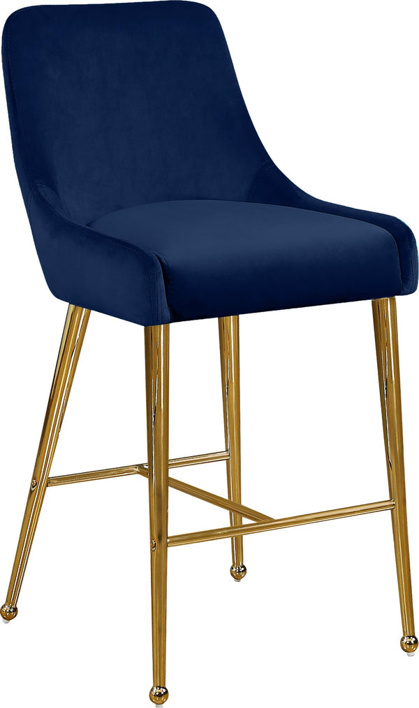 Owen Velvet / Engineered Wood / Foam Contemporary Navy Velvet Stool - 23" W x 21" D x 40" H