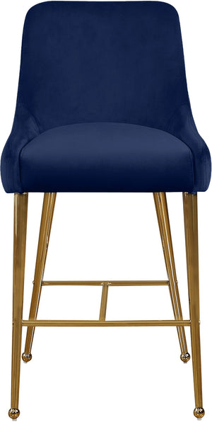 Owen Velvet / Engineered Wood / Foam Contemporary Navy Velvet Stool - 23" W x 21" D x 40" H
