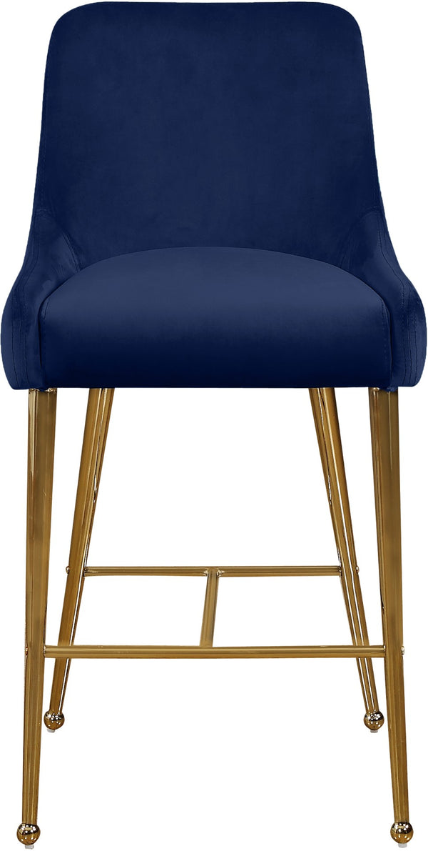 Owen Velvet / Engineered Wood / Foam Contemporary Navy Velvet Stool - 23" W x 21" D x 40" H