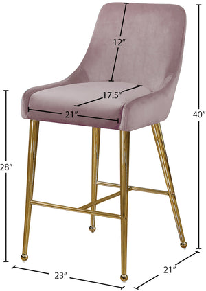 Owen Velvet / Engineered Wood / Foam Contemporary Pink Velvet Stool - 23" W x 21" D x 40" H