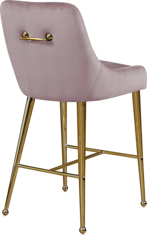 Owen Velvet / Engineered Wood / Foam Contemporary Pink Velvet Stool - 23" W x 21" D x 40" H