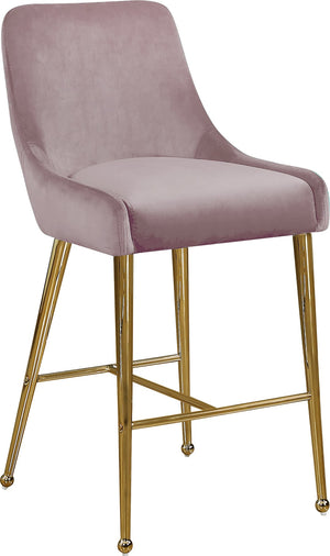 Owen Velvet / Engineered Wood / Foam Contemporary Pink Velvet Stool - 23" W x 21" D x 40" H
