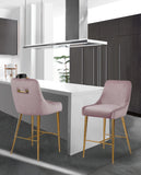 Owen Velvet / Engineered Wood / Foam Contemporary Pink Velvet Stool - 23" W x 21" D x 40" H