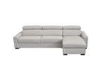 VIG Furniture Estro Salotti Sacha - Modern Light Grey Leather Reversible Sectional Sofa Bed with Storage VGNTSACHA-E3018