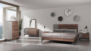 VIG Furniture Nova Domus Palermo - Eastern King Italian Modern Faux Concrete & Noce Bodrum Bedroom Set VGACPALERMO-WAL-SET-EK