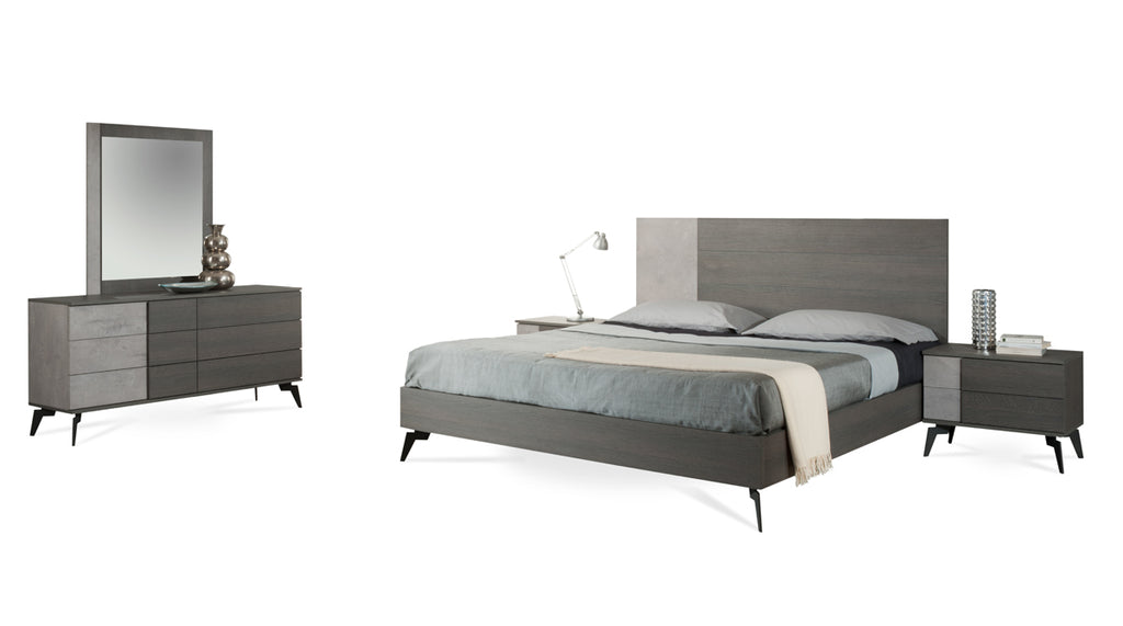 VIG Furniture Nova Domus Palermo Italian Modern Faux Concrete & Grey Bedroom Set VGACPALERMO-SET