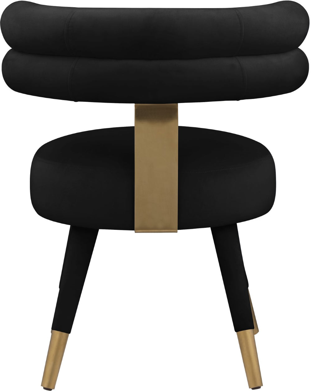 Fitzroy Velvet / Engineered Wood / Stainless Steel / Foam Contemporary Black Velvet Dining Chair - 24.5" W x 22" D x 29.5" H