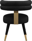 Fitzroy Velvet / Engineered Wood / Stainless Steel / Foam Contemporary Black Velvet Dining Chair - 24.5" W x 22" D x 29.5" H