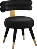 Fitzroy Velvet / Engineered Wood / Stainless Steel / Foam Contemporary Black Velvet Dining Chair - 24.5" W x 22" D x 29.5" H