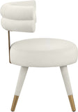 Fitzroy Velvet / Engineered Wood / Stainless Steel / Foam Contemporary Cream Velvet Dining Chair - 24.5" W x 22" D x 29.5" H