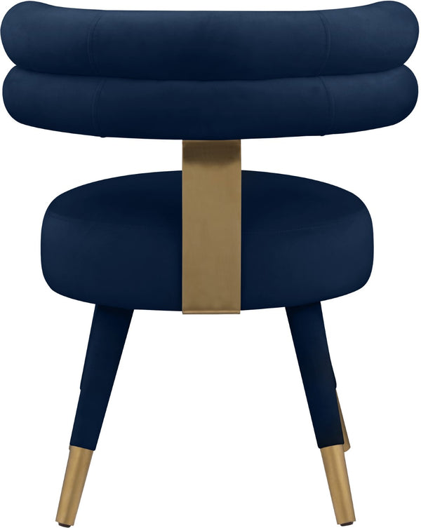 Fitzroy Velvet / Engineered Wood / Stainless Steel / Foam Contemporary Navy Velvet Dining Chair - 24.5" W x 22" D x 29.5" H