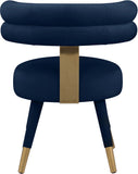 Fitzroy Velvet / Engineered Wood / Stainless Steel / Foam Contemporary Navy Velvet Dining Chair - 24.5" W x 22" D x 29.5" H