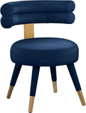 Fitzroy Velvet / Engineered Wood / Stainless Steel / Foam Contemporary Navy Velvet Dining Chair - 24.5" W x 22" D x 29.5" H