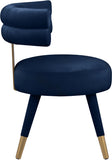 Fitzroy Velvet / Engineered Wood / Stainless Steel / Foam Contemporary Navy Velvet Dining Chair - 24.5" W x 22" D x 29.5" H