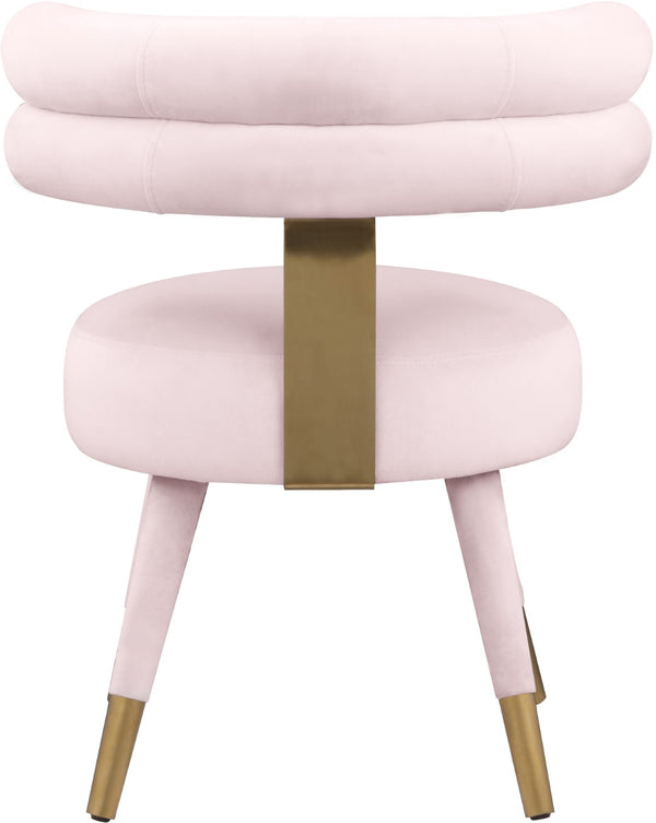 Fitzroy Velvet / Engineered Wood / Stainless Steel / Foam Contemporary Pink Velvet Dining Chair - 24.5" W x 22" D x 29.5" H