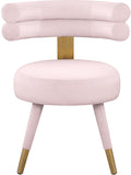 Fitzroy Velvet / Engineered Wood / Stainless Steel / Foam Contemporary Pink Velvet Dining Chair - 24.5" W x 22" D x 29.5" H