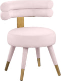 Fitzroy Velvet / Engineered Wood / Stainless Steel / Foam Contemporary Pink Velvet Dining Chair - 24.5" W x 22" D x 29.5" H