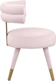 Fitzroy Velvet / Engineered Wood / Stainless Steel / Foam Contemporary Pink Velvet Dining Chair - 24.5" W x 22" D x 29.5" H