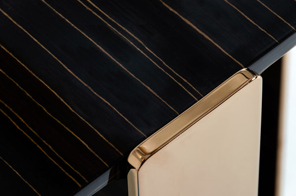 VIG Furniture Modrest Leroy Modern Ebony & Rosegold End Table VGHB280B-EBN