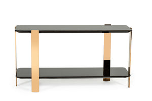 VIG Furniture Modrest Leroy Modern Ebony & Rosegold Console Table VGHB280X-EBN