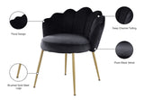 Claire Velvet / Engineered Wood / Steel / Foam Contemporary Black Velvet Dining Chair - 24" W x 25" D x 30.5" H