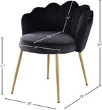 Claire Velvet / Engineered Wood / Steel / Foam Contemporary Black Velvet Dining Chair - 24" W x 25" D x 30.5" H