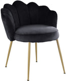 Claire Velvet / Engineered Wood / Steel / Foam Contemporary Black Velvet Dining Chair - 24" W x 25" D x 30.5" H