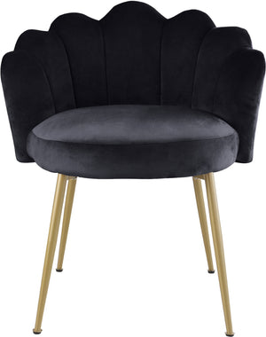Claire Velvet / Engineered Wood / Steel / Foam Contemporary Black Velvet Dining Chair - 24" W x 25" D x 30.5" H