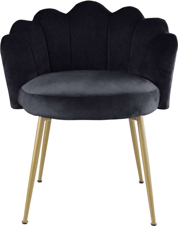Claire Velvet / Engineered Wood / Steel / Foam Contemporary Black Velvet Dining Chair - 24" W x 25" D x 30.5" H
