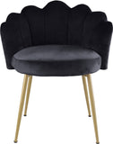 Claire Velvet / Engineered Wood / Steel / Foam Contemporary Black Velvet Dining Chair - 24" W x 25" D x 30.5" H