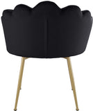 Claire Velvet / Engineered Wood / Steel / Foam Contemporary Black Velvet Dining Chair - 24" W x 25" D x 30.5" H