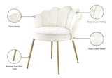 Claire Velvet / Engineered Wood / Steel / Foam Contemporary Cream Velvet Dining Chair - 24" W x 25" D x 30.5" H