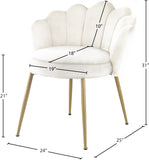 Claire Velvet / Engineered Wood / Steel / Foam Contemporary Cream Velvet Dining Chair - 24" W x 25" D x 30.5" H