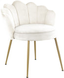 Claire Velvet / Engineered Wood / Steel / Foam Contemporary Cream Velvet Dining Chair - 24" W x 25" D x 30.5" H