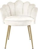 Claire Velvet / Engineered Wood / Steel / Foam Contemporary Cream Velvet Dining Chair - 24" W x 25" D x 30.5" H