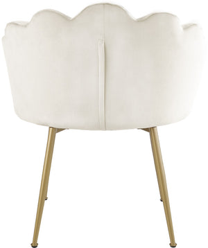 Claire Velvet / Engineered Wood / Steel / Foam Contemporary Cream Velvet Dining Chair - 24" W x 25" D x 30.5" H