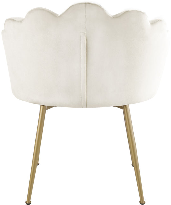 Claire Velvet / Engineered Wood / Steel / Foam Contemporary Cream Velvet Dining Chair - 24" W x 25" D x 30.5" H
