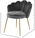 Claire Velvet / Engineered Wood / Steel / Foam Contemporary Grey Velvet Dining Chair - 24" W x 25" D x 30.5" H