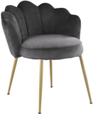 Claire Velvet / Engineered Wood / Steel / Foam Contemporary Grey Velvet Dining Chair - 24" W x 25" D x 30.5" H