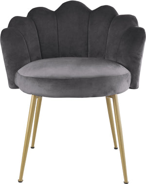 Claire Velvet / Engineered Wood / Steel / Foam Contemporary Grey Velvet Dining Chair - 24" W x 25" D x 30.5" H