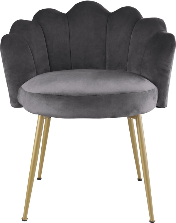 Claire Velvet / Engineered Wood / Steel / Foam Contemporary Grey Velvet Dining Chair - 24" W x 25" D x 30.5" H