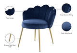 Claire Velvet / Engineered Wood / Steel / Foam Contemporary Navy Velvet Dining Chair - 24" W x 25" D x 30.5" H