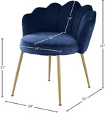 Claire Velvet / Engineered Wood / Steel / Foam Contemporary Navy Velvet Dining Chair - 24" W x 25" D x 30.5" H