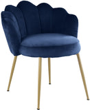 Claire Velvet / Engineered Wood / Steel / Foam Contemporary Navy Velvet Dining Chair - 24" W x 25" D x 30.5" H