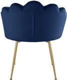 Claire Velvet / Engineered Wood / Steel / Foam Contemporary Navy Velvet Dining Chair - 24" W x 25" D x 30.5" H