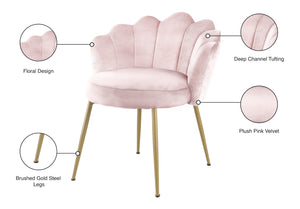 Claire Velvet / Engineered Wood / Steel / Foam Contemporary Pink Velvet Dining Chair - 24" W x 25" D x 30.5" H